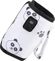Adjustable Milk Warmer with 21 Level Temperature Control, Plush Fabric USB Milk Heat Keeper, Safe and Bottle Warmer Sleeve