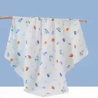 在飛比找松果購物優惠-嬰兒紗布浴巾寶寶單層蓋被二層紗巾薄包巾吸水度 (8.3折)