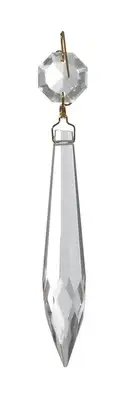 B&P Lamp® 2 1/2" (63 Mm) Clear U-Drop Prism, Brass Pins
