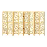 Artiss Clover Room Divider Screen Privacy Wood Dividers Stand 8 Panel Natural