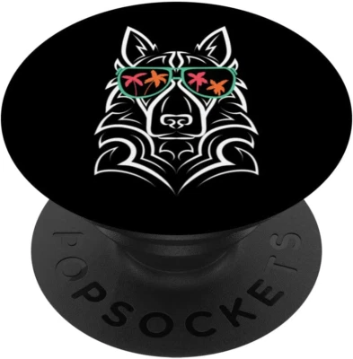 PopSocket German Shepherd Summer Sunglasses Palm Trees Swappable PopGrip
