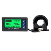 Battery Monitor Hall Coulomb Meter DC 8-100V 200A Lifepo4 Lead-Acid - Lithium Capacity Power Displa Black