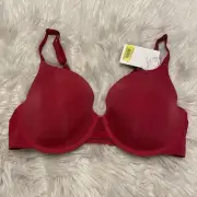 Le Mystere 34DD/E Bra Red Second Skin Back Smoother Underwire Back Close NEW $68