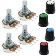 4 x 100K Linear Lin Potentiometer Pot with Coloured Knob