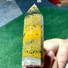 155G Natural Bumblebee Jade Quartz Square Pointed Stone Pillar Healing