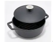 Cook's Essentials Cast Iron 3-qt Braiser with Trivet Black