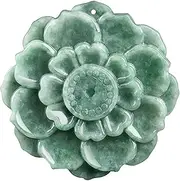 [QSAENHA] Blossom Necklace Jade Pendant Feng Shui Wealth Necklace Level A Myanmar Fei Cui Jade Auspicious Flower Crystal Necklace with Cord Meditation Decor Spiritual Chakra Gems/1920