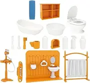 JAONLD Pack of 18 Miniature Furniture Dollhouse Furniture 1/12 Dollhouse Bathroom Miniature Bathtub Gnome Accessories Bathtub Suitable for Mini Bathroom, Mini Toilet, DIY Micro Landscape