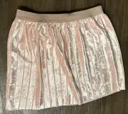 Carter's Pleated Velvet Skirt, Pink Size 6/6X Sparkly Elastic Waist Soft Light