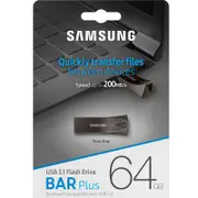 Samsung USB 3.1 64GB Flash Drive Bar Plus Memory Stick 200MB/s MUF-64BE4