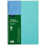 J.Burrows A4 Recycled Spiral Notebook Teal 120 Page