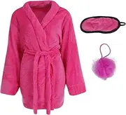 [CTM] Women's Plush Bath Robe 3-Piece Gift Set