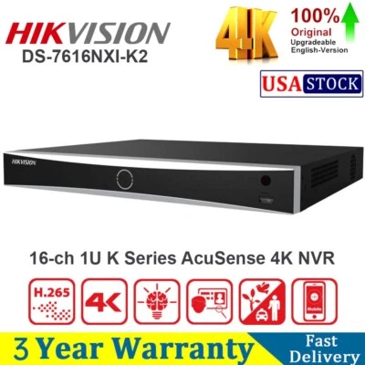 Hikvision DS-7616NXI-K2 H.265 NVR 16-Channel 4K Network Video Recorder System