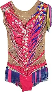 [JoyCan] Rhythmic Gymnastics Suit Skin-Tight Garment Red with Diamonds Diamond Gymnastics Dress Girls' Dance Dress