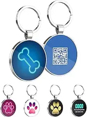 KEKID QR Code Dog Tags, Personalized for Pets - Custom Name ID Tags - Free Online Scan & Receive Instant Location Alert Email