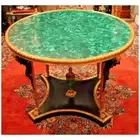 Gemstone Malachite Side Table, Handmade Malachite Random Art, Stone Dining Table