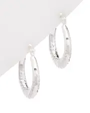 Argento Vivo Silver Rope Hoops