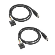 2Pcs USB 9Pin to USB Type C Cable for Computer Motherboard to USBC7220