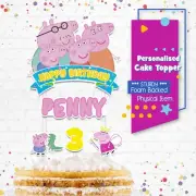 Peppa Pig Cake Topper Personalised *STURDY* Kids Birthday Party Decoration