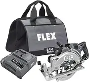 [Flex] 24V Brushless Cordless 7-1/4-Inch Rear Handle Circular Saw Kit with 10.0Ah Stacked Lithium Battery and 280W Rapid Charger - FX2141R-1J