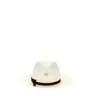 perforated wide-brim hat S White