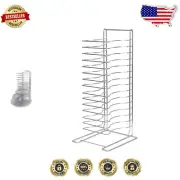 15-Slot Aluminum Pizza Pan Rack - Durable, Lightweight, and Dishwasher Safe