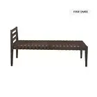 Ball & Cast Dark Brown Faux Leather Woven Daybed-Chaise Lounge-Bench 58" NWT