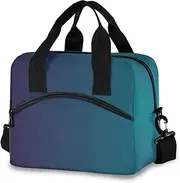 Blue Gradient Insulated Cooler Bag Kids Insulated Lunch Bags, Reusable Lunch Tote, Lunch Box with Shoulder Strap