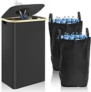 Recycling Bin for Kitchen, 95L Kitchen Recycle Bin with Removable Inner Bag, Large Capacity Kitchen Trash Can with Handle, Foldable Recycle Basket for Indoor Home Kitchen (Set 01)