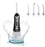 Icetej Water Flosser Oral Irrigator 300ml, Cordless Portable USB Rechargeable, 3-Modes Operations, 4-Jet Tips for Cleaning Teeth, Tongue, Braces & Bridges care, IPX7 Waterproof, with Cleanable Water Tank, for Travel and Home Use