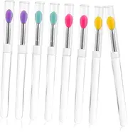WOFASHPURET 8pcs Portable Silicone Lipstick Applicators with Covers Versatile Lip Brush for Makeup Easy to Clean for Lip Mask Eyeshadow Application