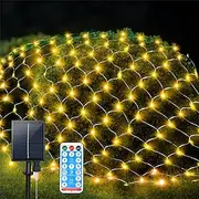 Solar Rope Lights Outdoor Waterproof Mesh Net Christmas Lights Solar Powered 8 Modes 9.8X6.6Ft 200LED bush Tree Wrap Decor Fairy Twinkle Outdoor String Light