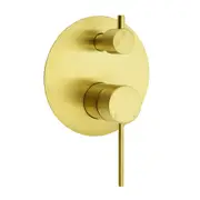 Luxury Style Brushed Gold Round Shower Mixer Diverter Stainless Steel Lead Free