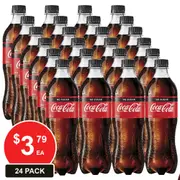 COCA COLA 600mL COKE NO SUGAR 24 PACK
