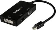 StarTech.com Mini DisplayPort Adapter – 3-in-1 – 1080p – Monitor Adapter – Mini DP to HDMI/VGA/DVI Adapter Hub