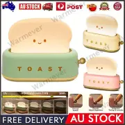 Cute Dimmable Toast Night Light Kids Sleeping Bedside Desk Lamp Timer Settings