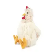 Chicken Crinkle Plush Dog Toys for Interactive Large Crinkle Chicken (Beige)