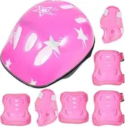 Boys and Girls Elbow Knee Pads Set Pc Roller Skating Helmet Protection Kit Abs Sponge Comfortable for Safety