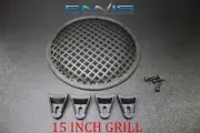 (1) 15 INCH STEEL SPEAKER SUB SUBWOOFER GRILL MESH COVER W/ CLIPS SCREWS GLKT-15