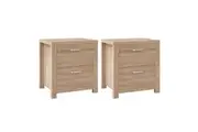 Artiss 2x Bedside Table 2 Drawers - MAXI Pine