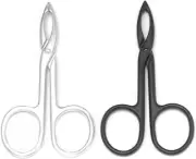 2 Pieces Tweezers Scissor Handle Straight Tip Scissor Shaped Eyebrows Tweezer...