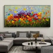 Mintura Handmade Knife Flowers Oil Painting On Canvas Wall Art Modern Home Decor