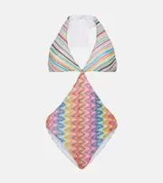 [Missoni] Missoni Zigzag lamé swimsuit UK 8 multicoloured