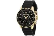 Maserati Sfida Chronograph Silicone Strap Black Dial Quartz R8871640001 100M Men's Watch