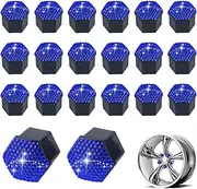 Tire Lug Nut Covers,Shining Bolts Cover Set of 20 | Anti-Scratch Removable Wheel Nut Decorative Cap for Car Exterior Dust-Proof Protection