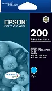 Epson 200 - Standard Capacity DURABrite Ultra - Cyan Ink Cartridge [C13T200292]
