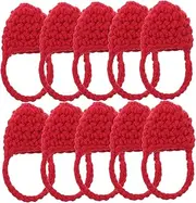 TOBBOMEY 10pcs Mini Handmade Knitted Doll Bags Cute Tiny Purse with Unique Hollow Pattern for Dolls DIY Project for Craft Enthusiasts and Adorable Mini Accessories
