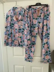 Peter Alexander Ladies Pyjama Set Pink Roses Large