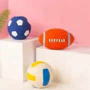 Dogs Pet Soft Plush Football Soccer Volleyball Toys Squeaky Interactive Plushie