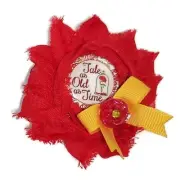 Tale Of Old Time - Bottle Cap Flower - Handmade Hair Bow